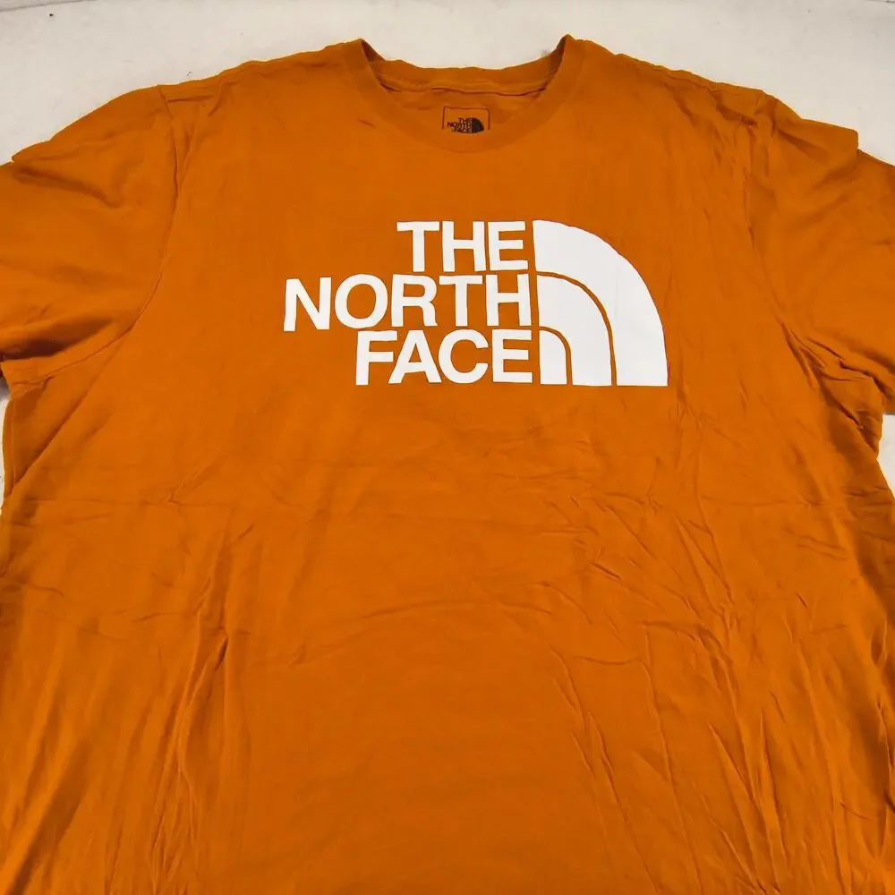 The North Face Casual Crew Neck Graphic T-Shirt Mens Size Extra Large XL Orange